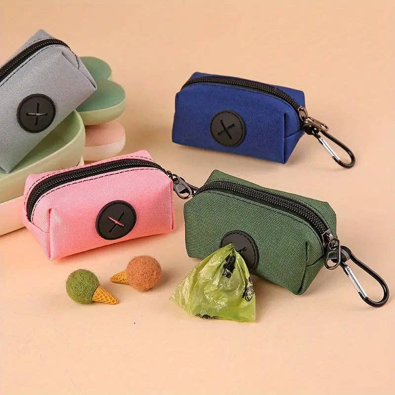 Canvas Dog Poop Bag Dispenser: Rose Red