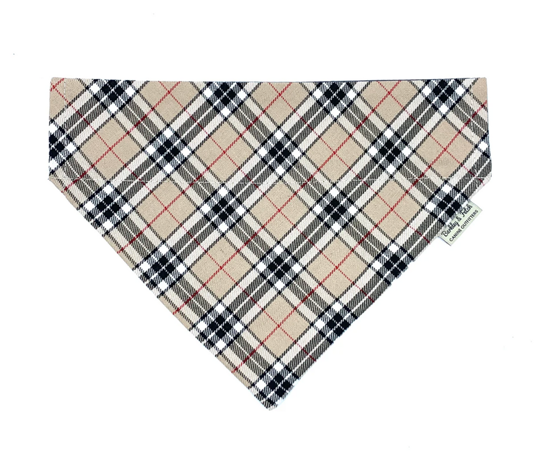 Caramel Tartan Dog Bandana