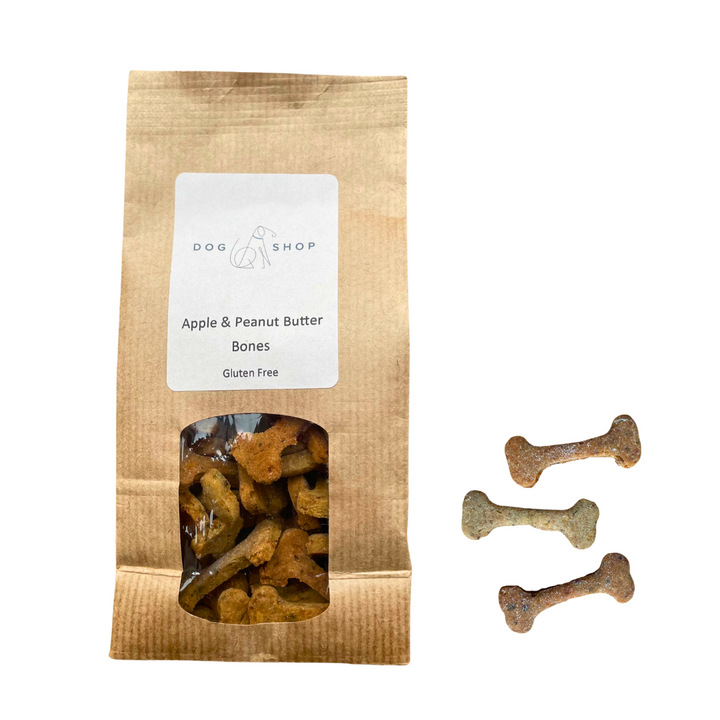 Apple & Peanut Butter Bone Dog Biscuits 100g