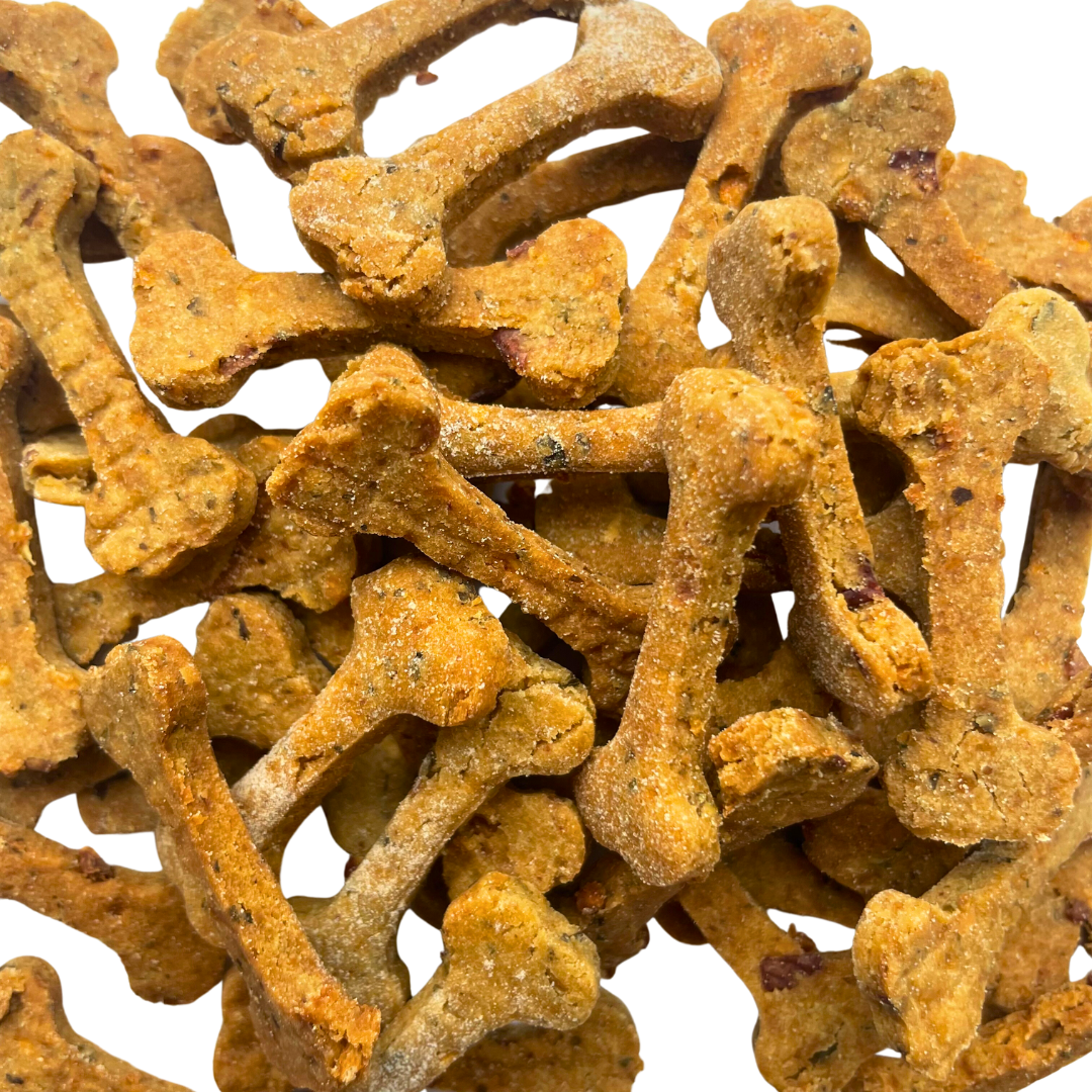 Apple & Peanut Butter Bone Dog Biscuits 100g