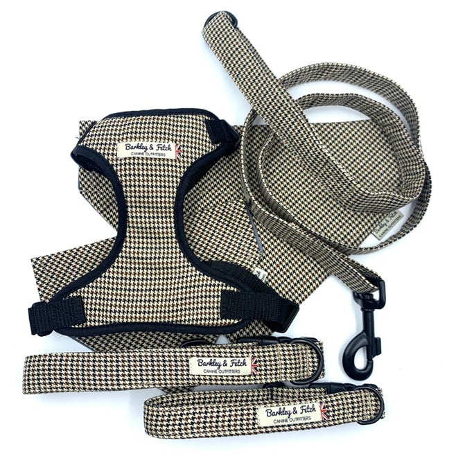 Stone Dogtooth Check Collar