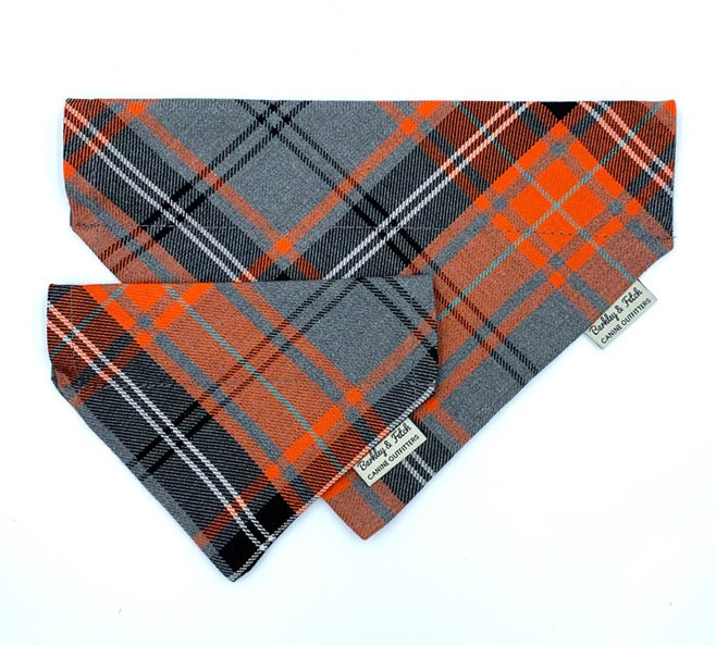 Bandana Orange/grey Tartan
