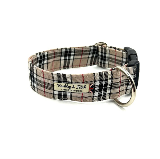 Caramel Tartan Dog Collar