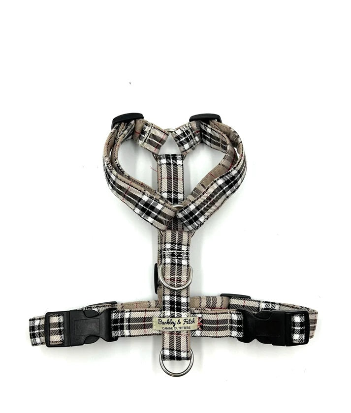 Caramel Tartan Strap Dog Harness