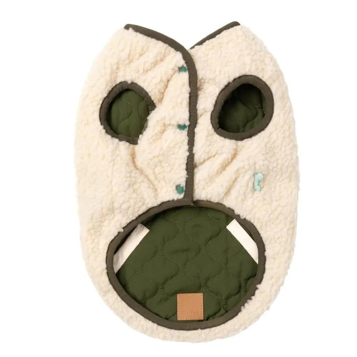 Nara Dog Jacket - Reversible Beige/Dark Moss