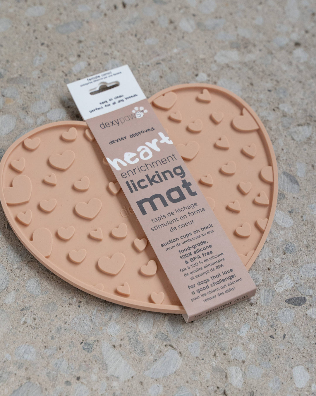 Heart Shaped Enrichment Lick Mat in Blush Pink
