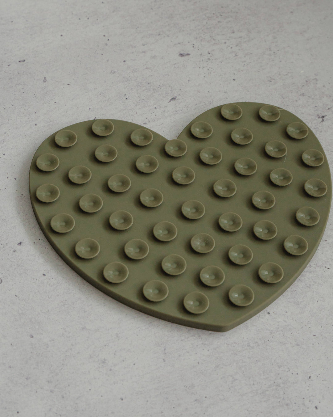 Heart Shaped Dog Enrichment Lick Mat in Khaki