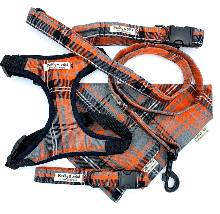Orange & Grey Tartan Lead