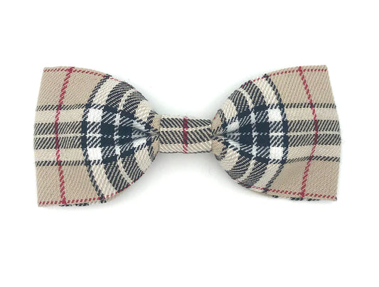 Caramel Tartan Dog Bow-Tie