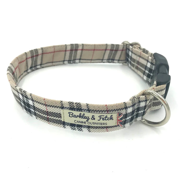 Caramel Tartan Dog Collar