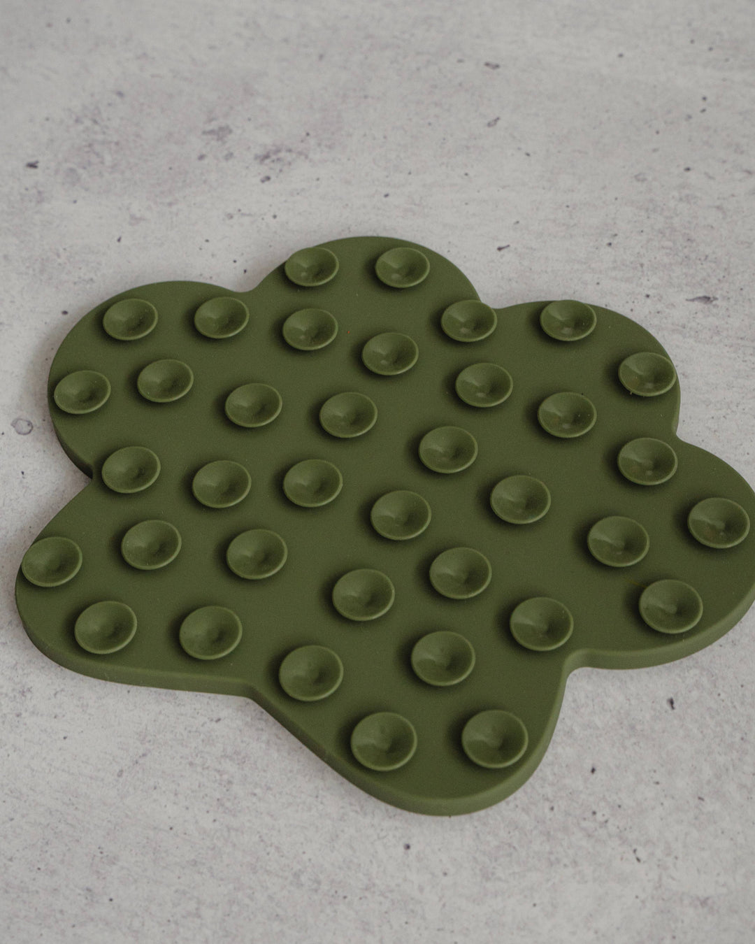Paw Print Enrichment Lick Mat in Army Green