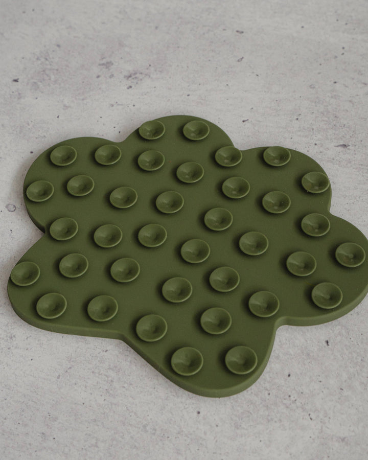 Paw Print Enrichment Lick Mat in Army Green