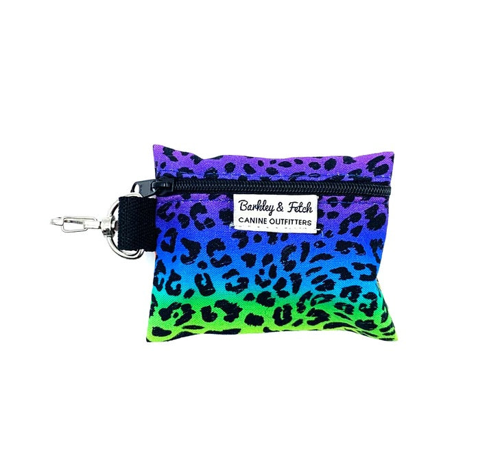 Poo Bag Holder Rainbow Leopard
