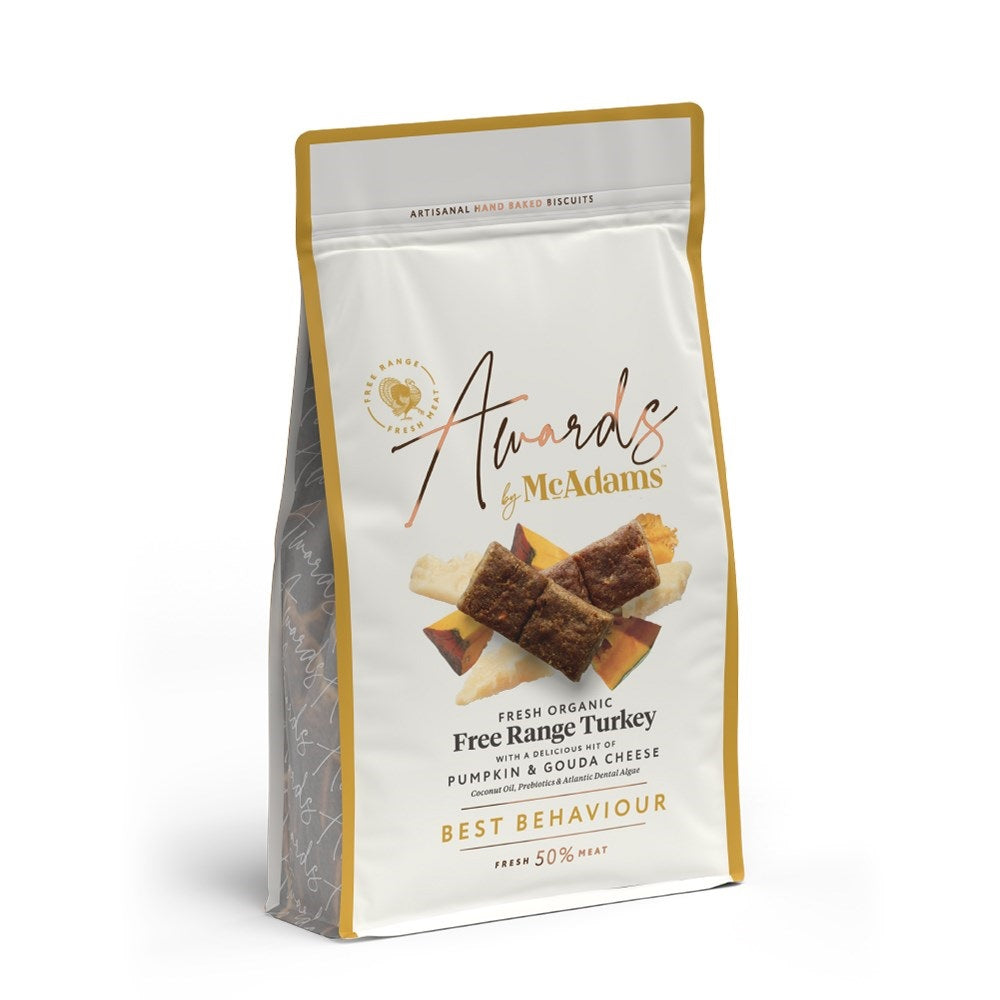 Best Behaviour Roast Turkey, Pumpkin & Gouda Awards Turkey Dog Treats (150g).
