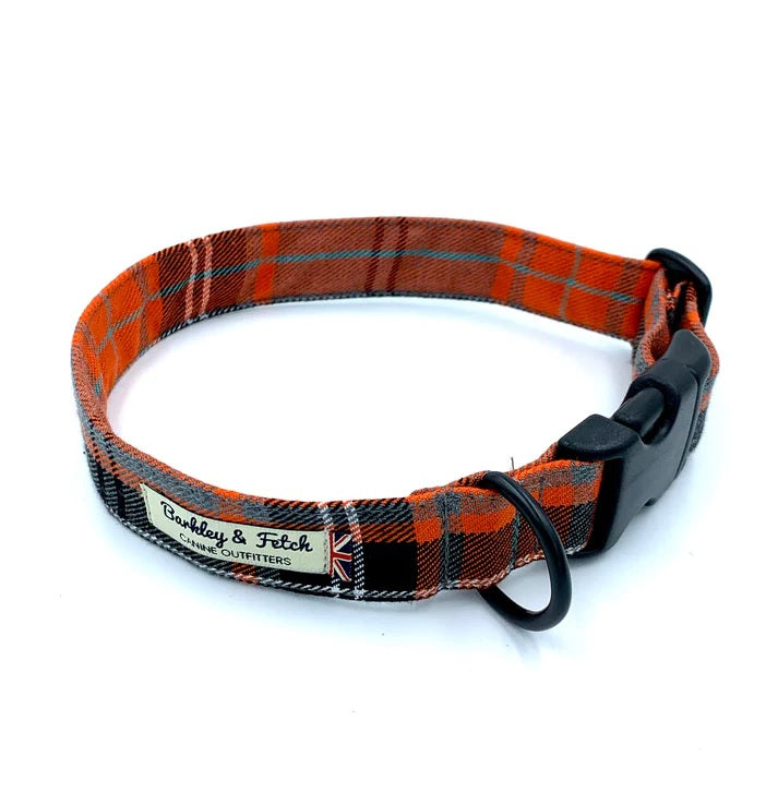 Orange & Grey Tartan Collar