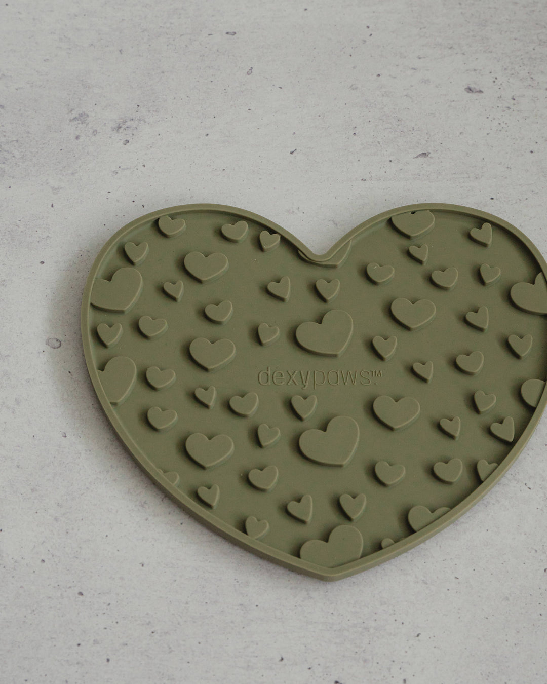 Heart Shaped Dog Enrichment Lick Mat in Khaki