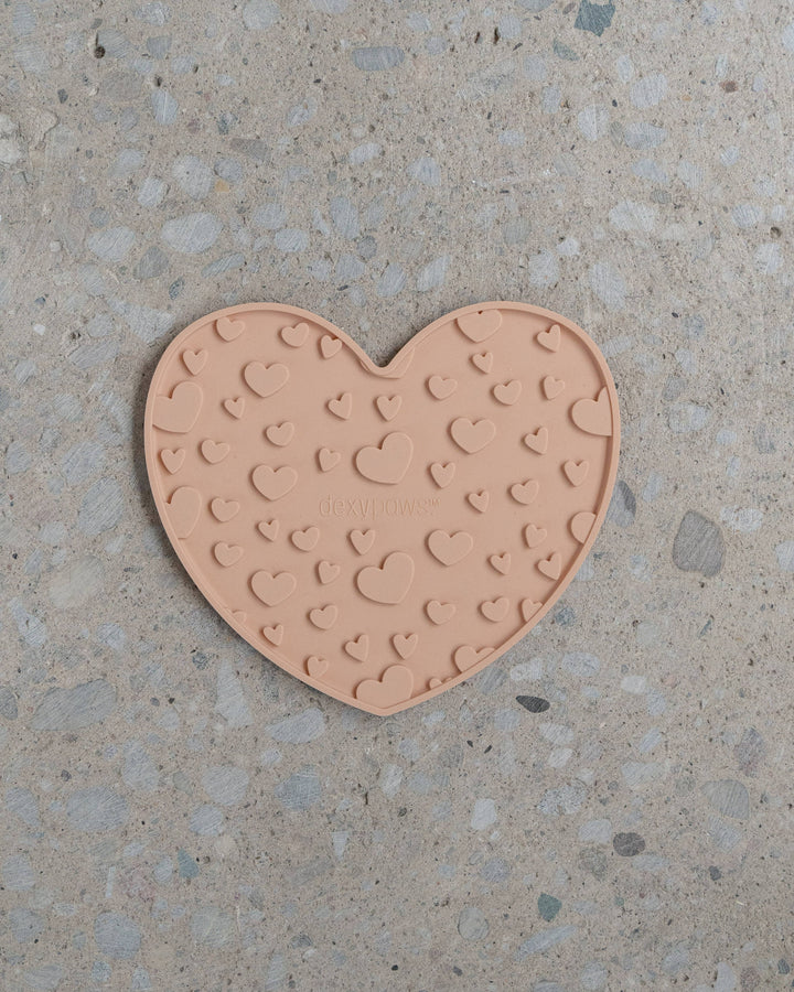 Heart Shaped Enrichment Lick Mat in Blush Pink