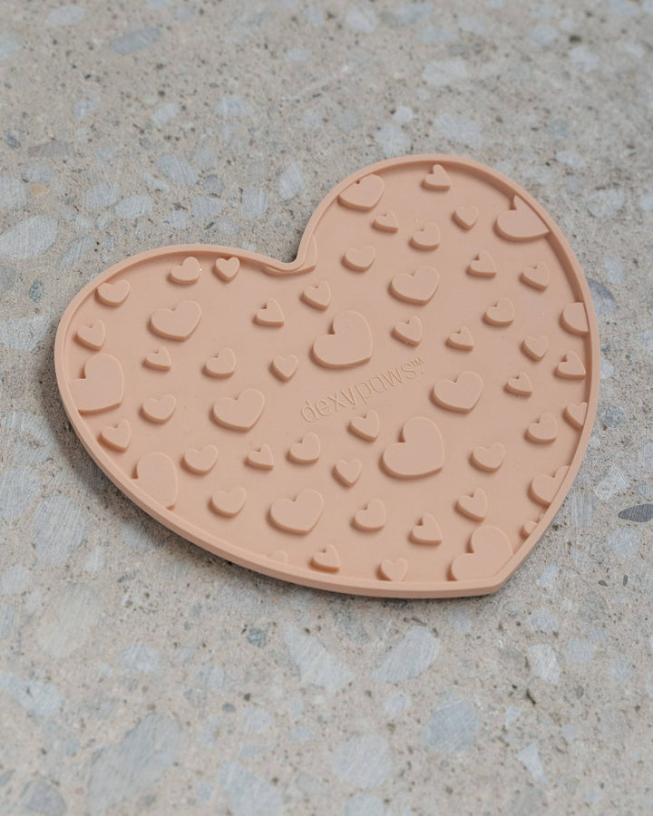 Heart Shaped Enrichment Lick Mat in Blush Pink