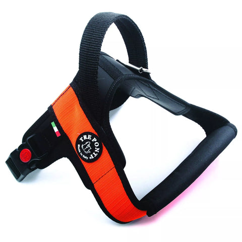 Primo Plus Dog Harness Orange & Black with Handle