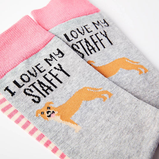 I Love My Staffy Socks Unisex